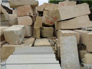China Wooden Sandstone Block, China Beige Sandstone