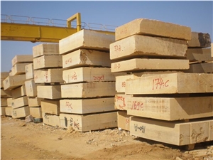 Indus Gold Marble Blocks from Pakistan