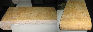 Yellow Travertine Pool Coping, Gold Travertine Remodeled Coping