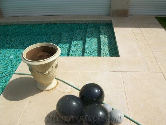 Jerusalem Gold Pool Coping, Yellow Limestone
