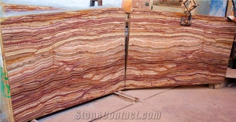 Red Wooden Onyx Slabs