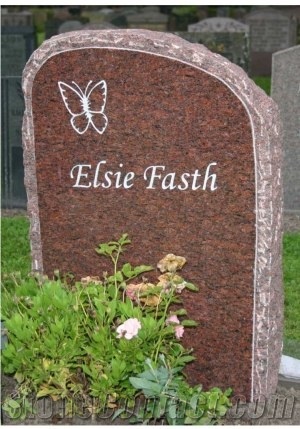 Vanga Red Granite Gravestone, Headstone