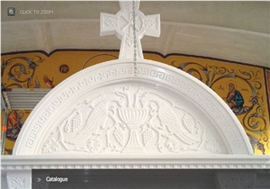 Thassos White Marble Artwork, Embossment