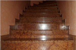 Rosso Verona Marble Stairs, Rosso Verona Red Marble Stairs
