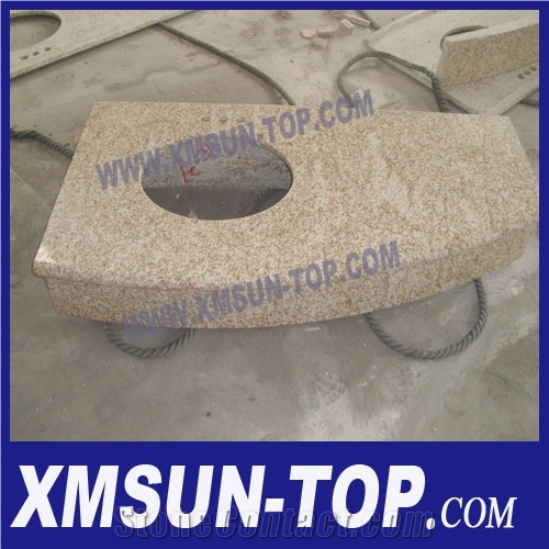 Chinese Yellow Granite Washroom Vanity, Chrysanthemum Yellow Granite Bath Tops