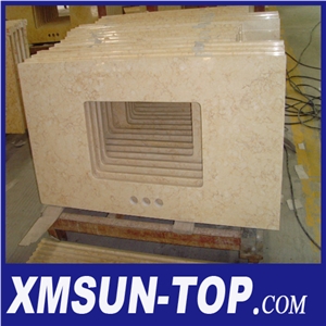 Egyption Beige Marble Bathroom Vanity Top