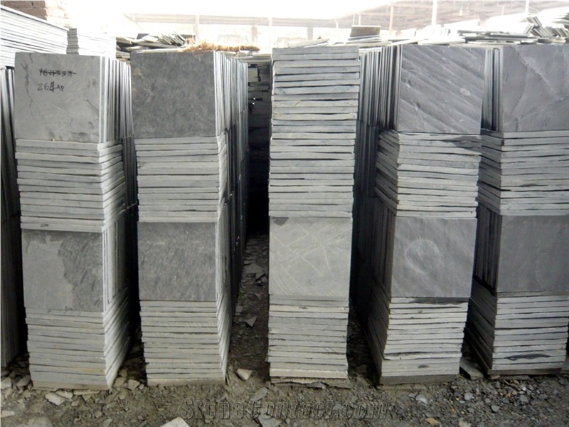 Slate Flooring Tiles, China Black Slate