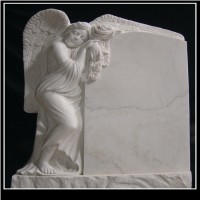 Angle Headstone, White Marble Headstone