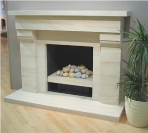 Antique Stone Fireplace Sculpture