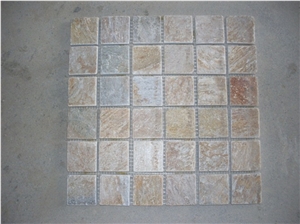 Exterior Stone Mosaic, Yellow Slate Mosaic