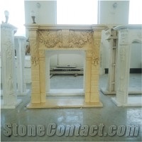 Yellow Marble Fireplace