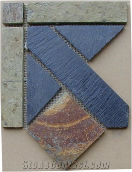 Slate Stone Mosaic, Corner Slate