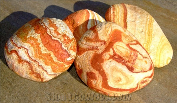 Rainbow Travertine Pebble Stone
