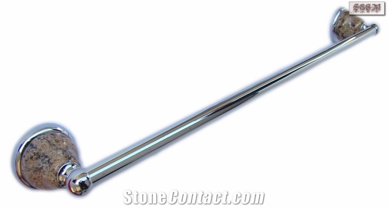 Gillo Veneziano Single Towel Bar, Gillo Veneziano Yellow Granite Bath Accessories