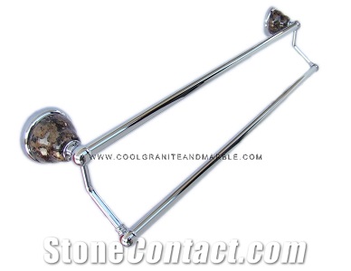 Granite Double Towel Bar Baltic Brown,Chrome Finis