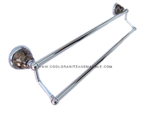 Granite Double Towel Bar Baltic Brown,Chrome Finis