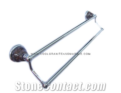 Granite Double Towel Bar Dakota Mahogany,Chrome Fi