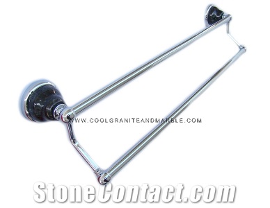 Granite Double Towel Bar Emerald Pearl,Chrome Fini