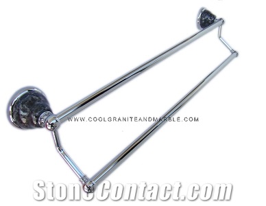 Granite Dounble Towel Bar Blue Pearl,Chrome Finish