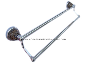 Granite Dounble Towel Bar Tropic Brown,Chrome Fini, Tropic Brown Granite Bath Accessories Granite Dounble Towel Bar Tropic Brown,Chrome Fini, Tropic Brown Granite Bath Accessories