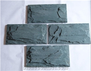 Black Slate Mushroom Stone, Mushroomed Cladding, Split Face Mushroom Stone