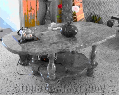 Table with Huaan Jade, Green Granite Table
