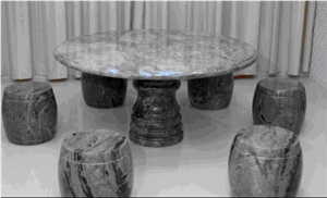 Table with Huaan Jade, Green Granite Table