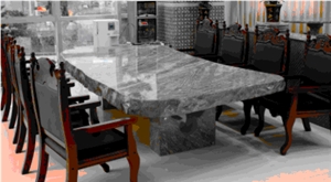 Table with Huaan Jade, Green Granite Table