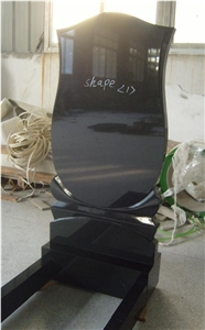 Russian Style Shanxi Black Granite Tombstone