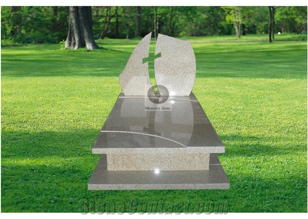 Natural Granite Gravestone, Yellow Granite Gravestone
