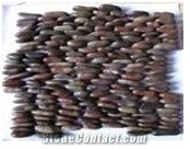 Red Stacked River Stone Tile