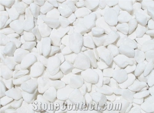 Snow White Crushed Stone, White Marble Pebble, Gravel