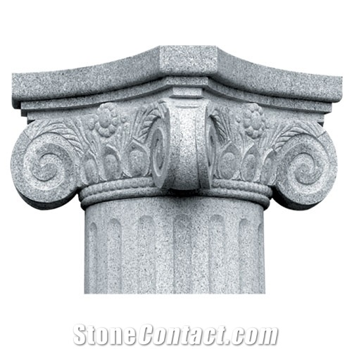 Granite Roman Chapiter, Grey Granite Column