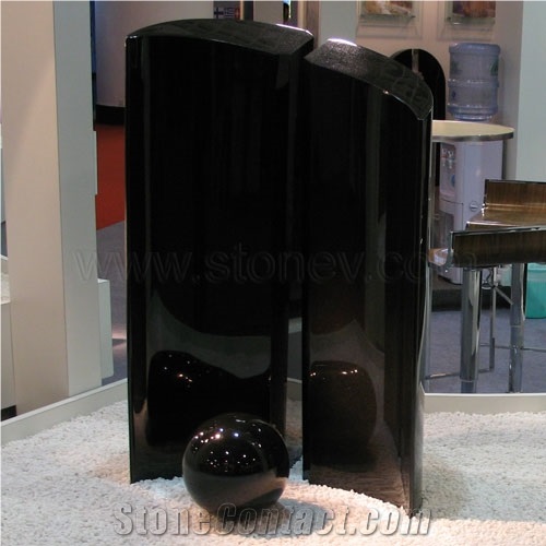 Unique Style Tombstone, Black Granite Tombstone