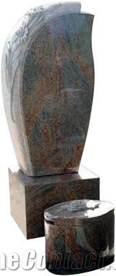 Unique Style Tombstone, Black Granite Tombstone