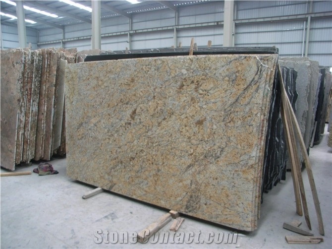 Golden Crystal Granite Slab,China Yellow Granite
