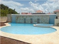 Coral Stone Curve Pool Coping, Beige Limestone Pool Coping