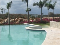 Coral Stone Curve Pool Coping, Beige Limestone Pool Coping