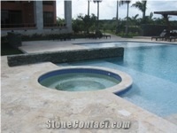 Coral Stone Curve Pool Coping, Beige Limestone Pool Coping