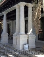 Coral Stone Tuscan Columns, White Limestone Columns