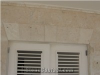 Coral Stone Windows Arch, Beige Limestone Building, Walling