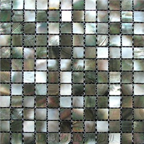 Black Mother Of Pearl Seashell Mosaic Tile