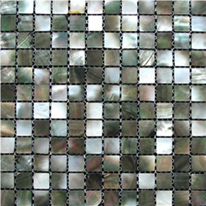 Black Mother Of Pearl Seashell Mosaic Tile