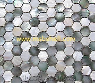Black Mother Of Pearl Seashell Mosaic Tile