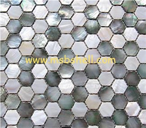 Black Mother Of Pearl Seashell Mosaic Tile