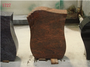 Indian Multicolor Red Tombstone, Multicolor Red Granite Tombstone