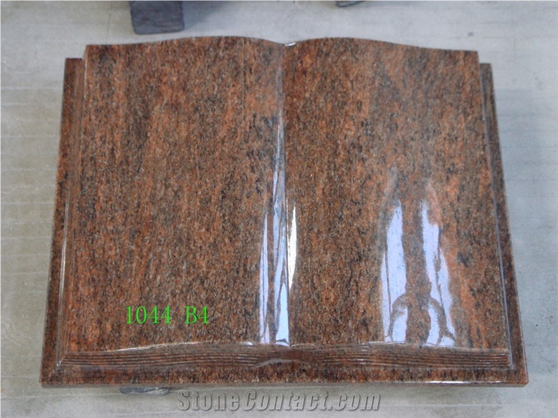 Indian Multicolor Red Tombstone, Multicolor Red Granite Tombstone