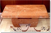 Rosso Alicante Marble Tea Table, Red Marble