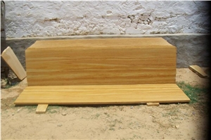 Teak Wood Sandstone Slab,India Yellow Sandstone
