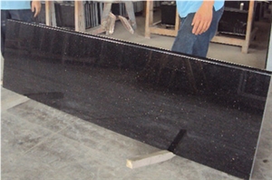 Black Color Granite Counter Top, Galaxy Black Granite Kitchen Countertops